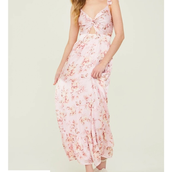 strapless open back dress Altar'd State Rose Floral Maxi Dress NWT – Our Sunshine Boutique main image 0